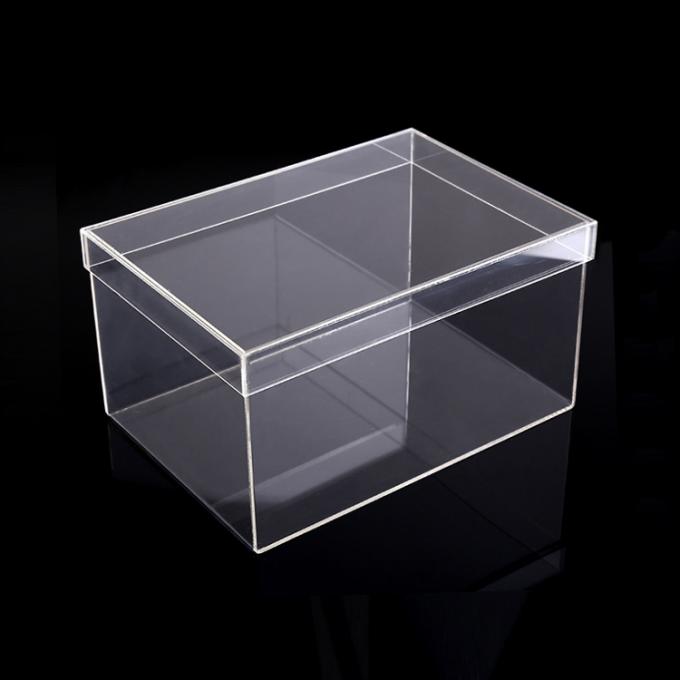 Σαφής ακρυλική επίδειξη box.jpg παπουτσιών προθηκών πτώσης μπροστινή