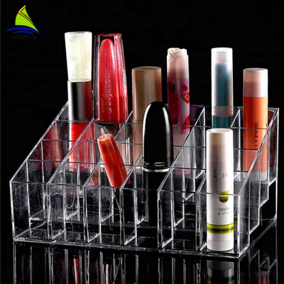 Διαφανές ακρυλικό Makeup 24 αποθήκευση επίδειξης κραγιόν πλεγμάτων/κιβώτιο διοργανωτών