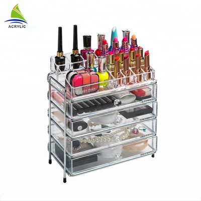 Μικρό πλαστικό Makeup το διευθετήσιμο πολλών χρήσεων ακρυλικό καλλυντικό /make επάνω στο διοργανωτή