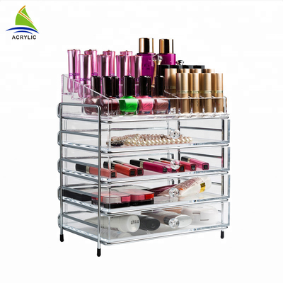 Μικρό πλαστικό Makeup το διευθετήσιμο πολλών χρήσεων ακρυλικό καλλυντικό /make επάνω στο διοργανωτή