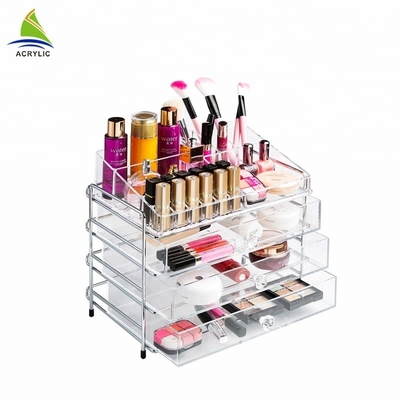 Συνήθεια 3 σαφής ακρυλικός διοργανωτής Makeup συρταριών