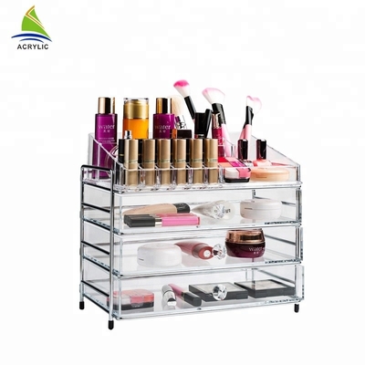 Συνήθεια 3 σαφής ακρυλικός διοργανωτής Makeup συρταριών