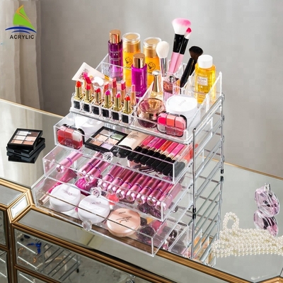 Συνήθεια 3 σαφής ακρυλικός διοργανωτής Makeup συρταριών