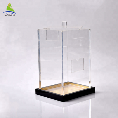 Τα Stackable σαφή ακρυλικά αποθήκευσης εμπορευματοκιβώτια αποθήκευσης κιβωτίων ακρυλικά προσαρμόζουν τη μορφή