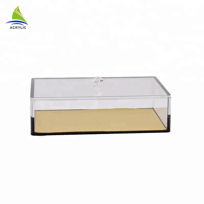 Τα Stackable σαφή ακρυλικά αποθήκευσης εμπορευματοκιβώτια αποθήκευσης κιβωτίων ακρυλικά προσαρμόζουν τη μορφή