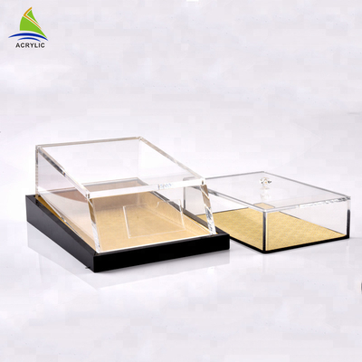 Τα Stackable σαφή ακρυλικά αποθήκευσης εμπορευματοκιβώτια αποθήκευσης κιβωτίων ακρυλικά προσαρμόζουν τη μορφή