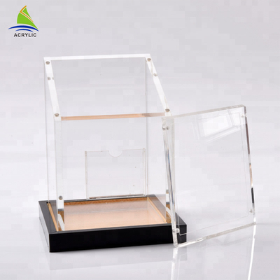Τα Stackable σαφή ακρυλικά αποθήκευσης εμπορευματοκιβώτια αποθήκευσης κιβωτίων ακρυλικά προσαρμόζουν τη μορφή