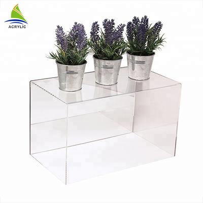 Σαφής ακρυλική Countertop επίδειξης μαύρη κορυφή ύφους περίπτωσης απλή και ακρυλικό κιβώτιο κατώτατης σαφές συνήθειας