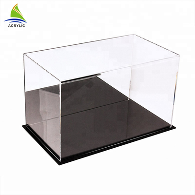 Σαφής ακρυλική Countertop επίδειξης μαύρη κορυφή ύφους περίπτωσης απλή και ακρυλικό κιβώτιο κατώτατης σαφές συνήθειας