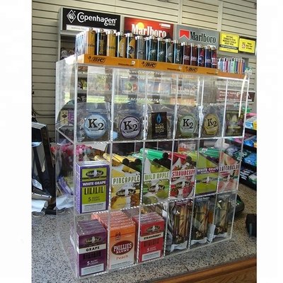 Υψηλός διαφανής σαφής ακρυλικός μετρητής επίδειξης συνήθειας για το μαγαζί λιανικής πώλησης