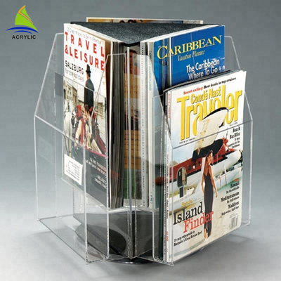 Countertop κατόχων A4 A5 φυλλάδιων μόδας σαφής ακρυλικός κάτοχος φυλλάδιων πληροφοριών