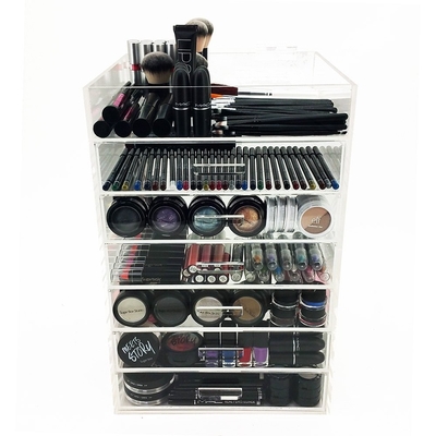 7 ακρυλικό κιβώτιο επίδειξης Makeup σειρών με τα συρτάρια για τη λεωφόρο αγορών