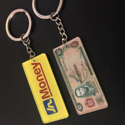 Τυπωμένη μόδα συνήθεια ακρυλικό Keychains για τη διαφήμιση των δώρων εύκολων να καθαρίσουν