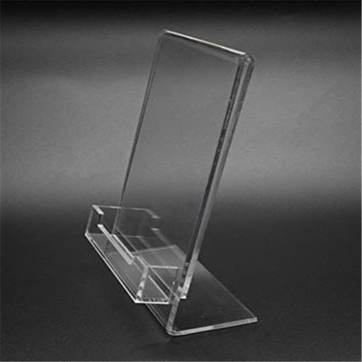 5 &quot; Χ 7» Lucite ακρυλικός κλιμένος κάτοχος σημαδιών ενθέτων πλεξιγκλάς με την τσέπη επαγγελματικών καρτών