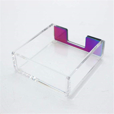 Προσαρμοσμένοι σαφείς Lucite 4x6 ακρυλικοί κάτοχοι φυλλάδιων/κολλώδης κάτοχος σημειωματάριων εγγράφου